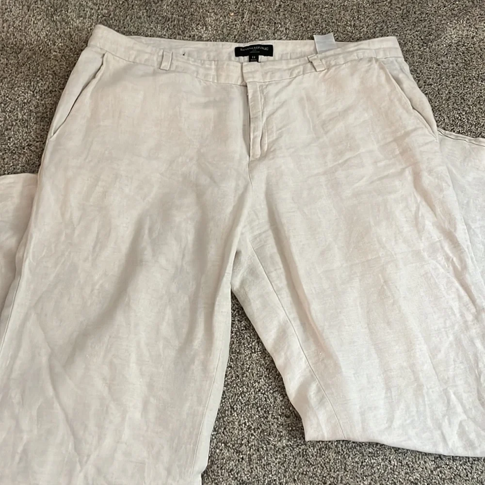 Banana republic linen wide leg pant Martin fit 14